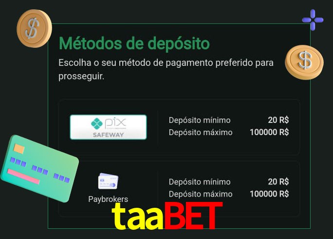 O cassino taabet oferece uma grande variedade de métodos de pagamento